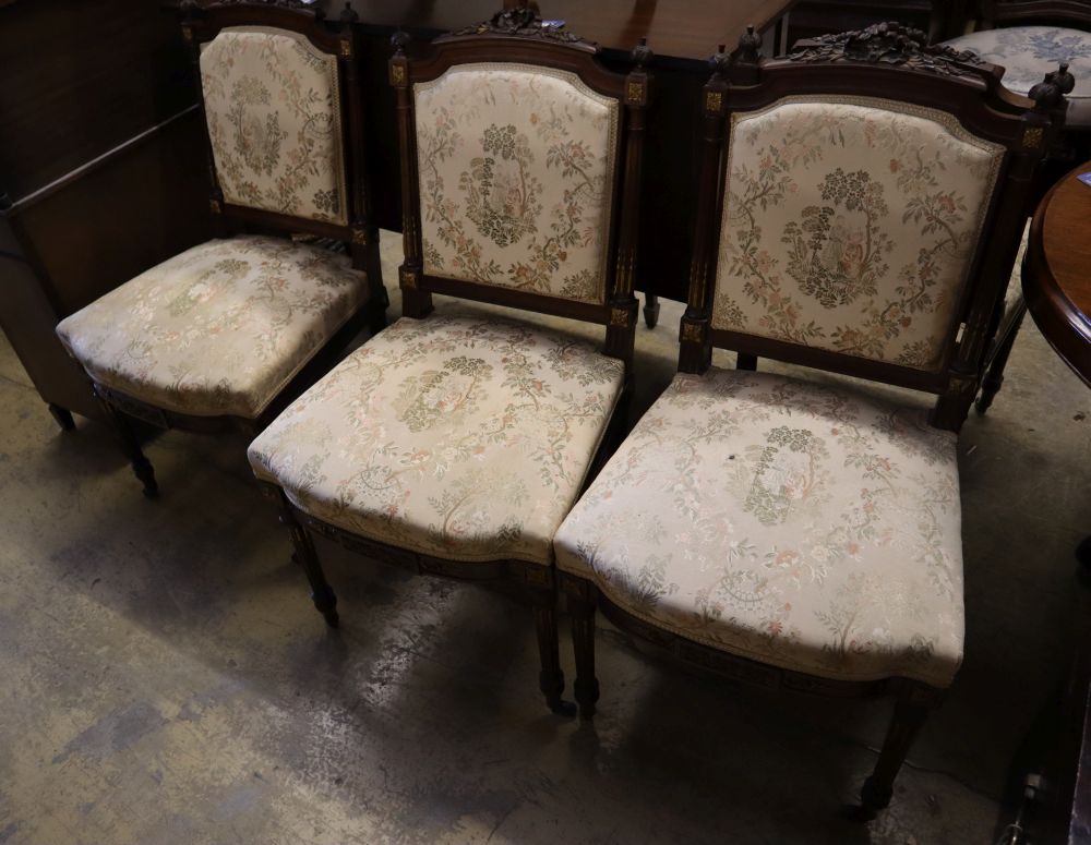 A set of six late 19th / early 20th century French dining chairs